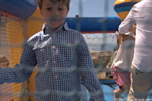 Tom, our no longer toddler, exhausted himself on Finca El Despertar's inflatables